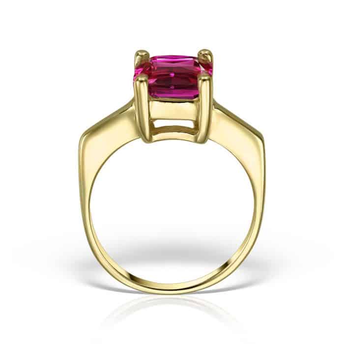 Inel logodnă din aur 14 kt I 283S, galben/alb, zirconia diverse culori