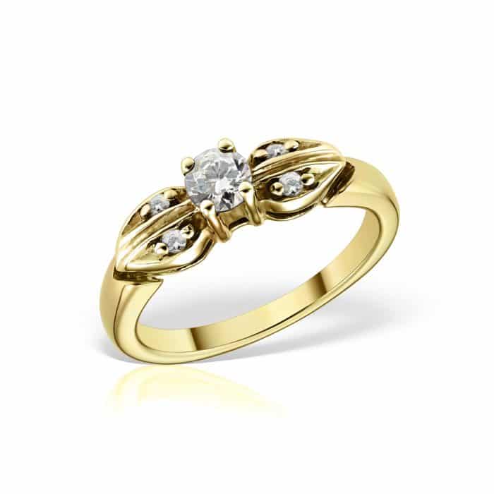 Inel de logodnă din aur 14 kt cu zirconia diverse culori I 632S