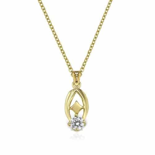 Pandantiv aur 14kt cu zirconia diverse culori P 147S