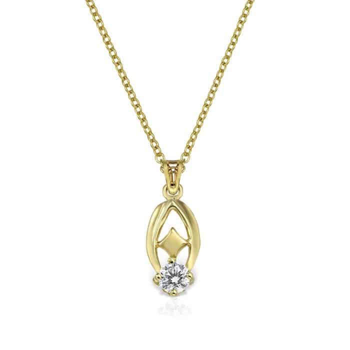 Pandantiv aur 14kt cu zirconia diverse culori P 147S
