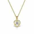 Pandantiv inima aur 14kt cu zirconia diverse culori P 148S