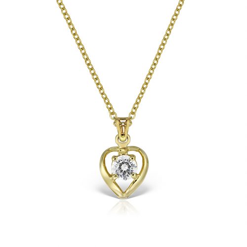 Pandantiv inima aur 14kt cu zirconia diverse culori P 148S