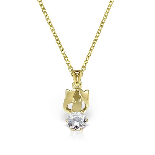 Pandantiv aur 14kt cu zirconia diverse culori P 149S