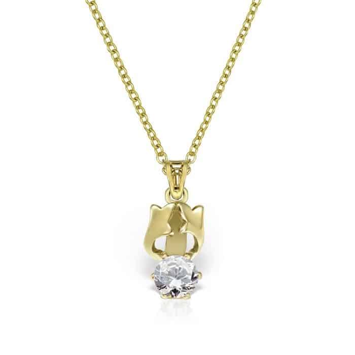 Pandantiv aur 14kt cu zirconia diverse culori P 149S