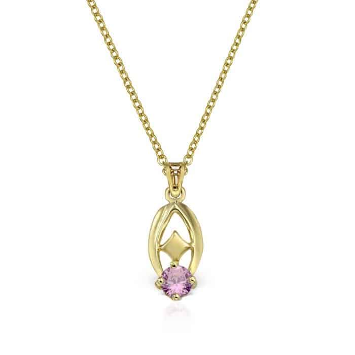 Pandantiv aur 14kt cu zirconia diverse culori P 149S