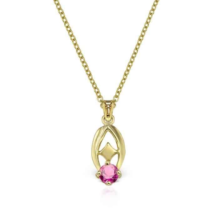 Pandantiv aur 14kt cu zirconia diverse culori P 149S