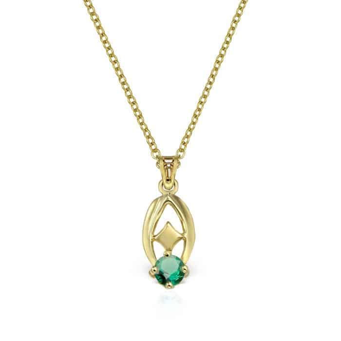 Pandantiv aur 14kt cu zirconia diverse culori P 149S