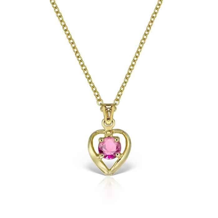 Pandantiv inima aur 14kt cu zirconia diverse culori P 148S