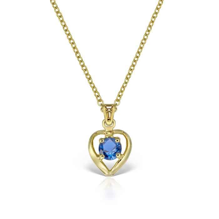 Pandantiv inima aur 14kt cu zirconia diverse culori P 148S