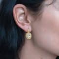 Cercei aur damă cu zirconii diverse culori, 14 kt, C 279S