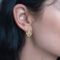 Cercei în formă de inimă, aur 14 kt, cu zirconii, C 342S