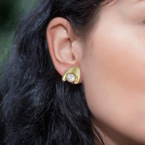 Cercei cu perle, aur 14 kt, C 147S