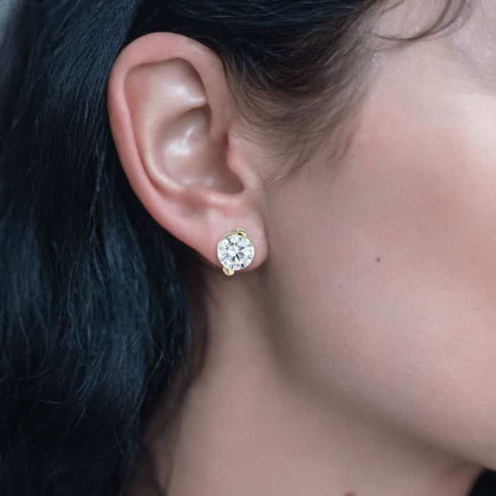 Cercei aur damă, 14 kt, zirconii diverse culori, C 263S