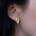 Cercei aur damă cu zirconii diverse culori, 14 kt