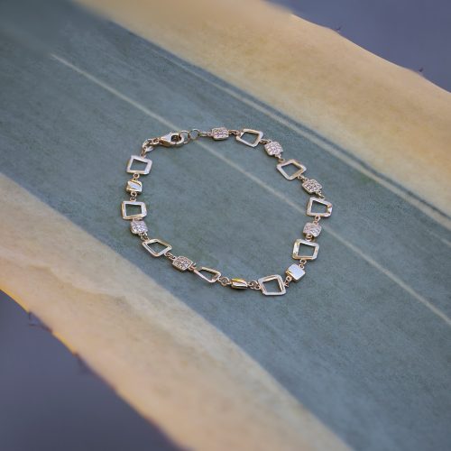 Brățară din aur galben de 14 kt, cu zirconii, model IPB 003