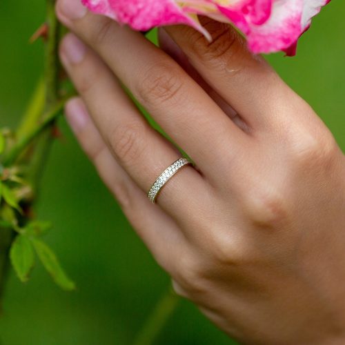 Inel aur galben 14 kt cu zirconii, model IPI 012