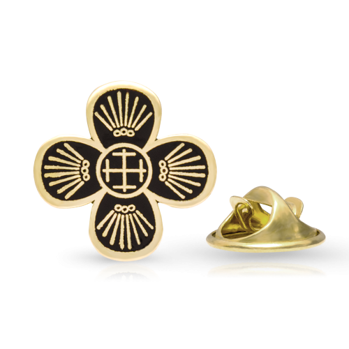 Pin-insignă de aur cu simbolul Floarea Credinței, model PIN 01N