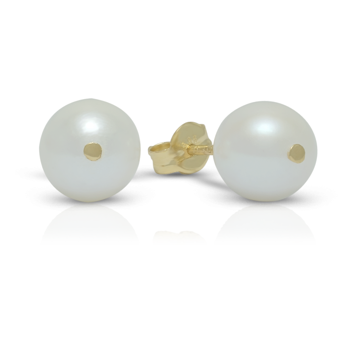 Cercei cu perle pentru domnișoare, aur galben 14 kt, model MC.1.77